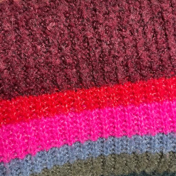 American Eagle Crewneck Colorful Stripe Sweater Size Small Soft Cozy - Picture 2 of 4